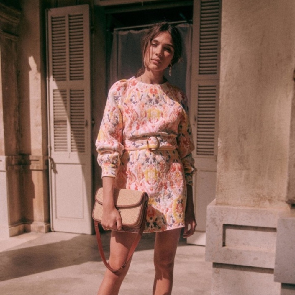 Sezane Floral Mini Dress